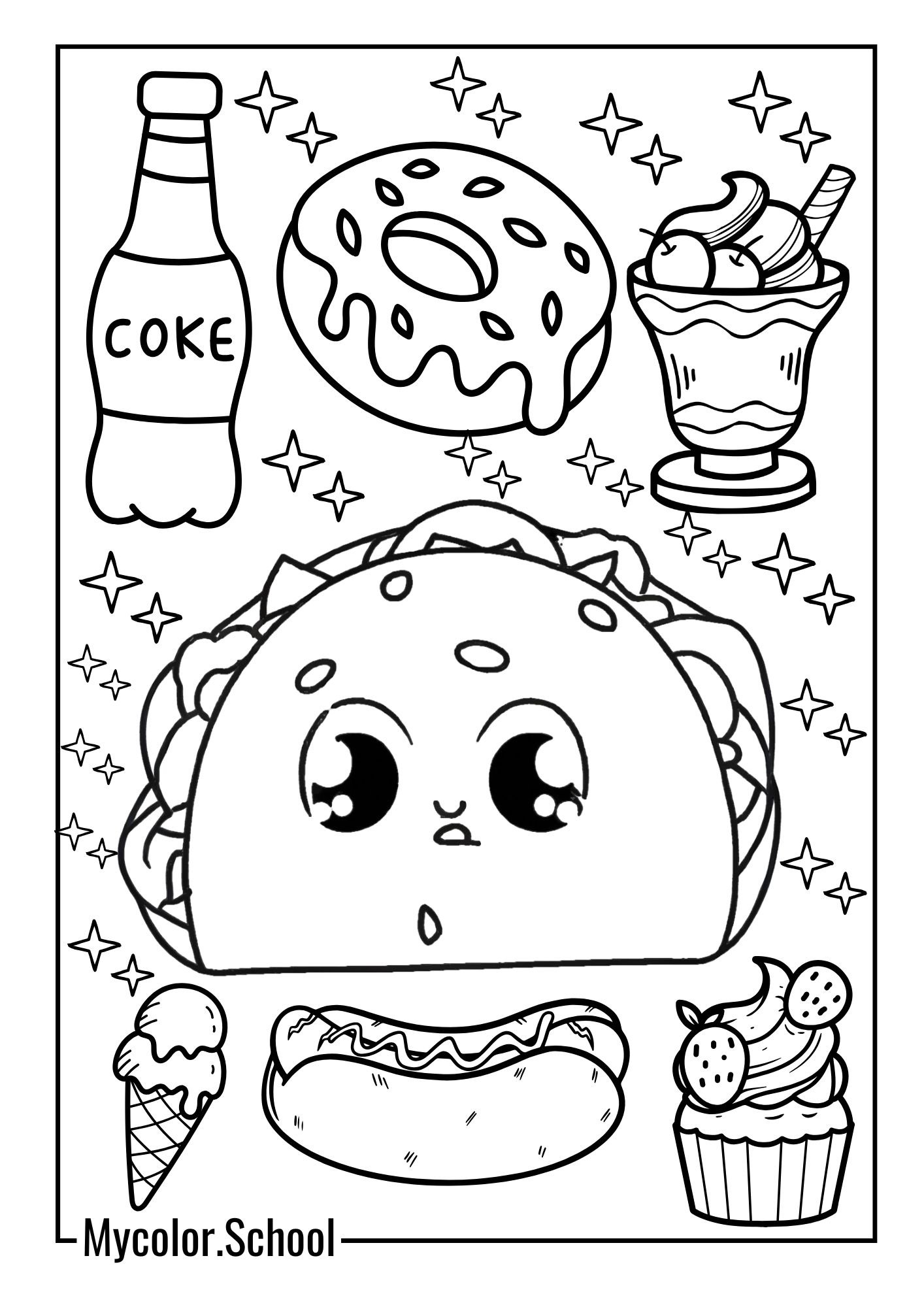 Taco Coloring Pages Yummy