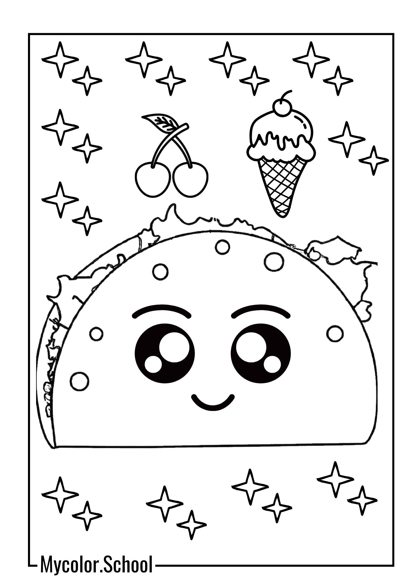 Taco Coloring Pages Delicious