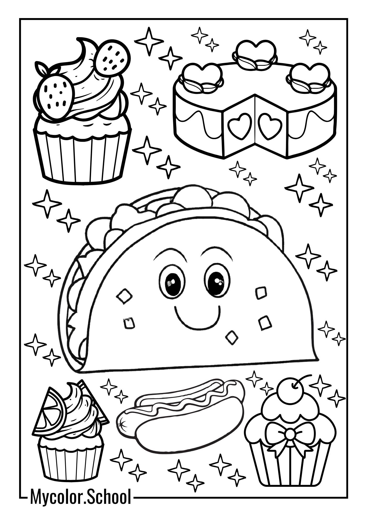 Taco Coloring Pages Yum