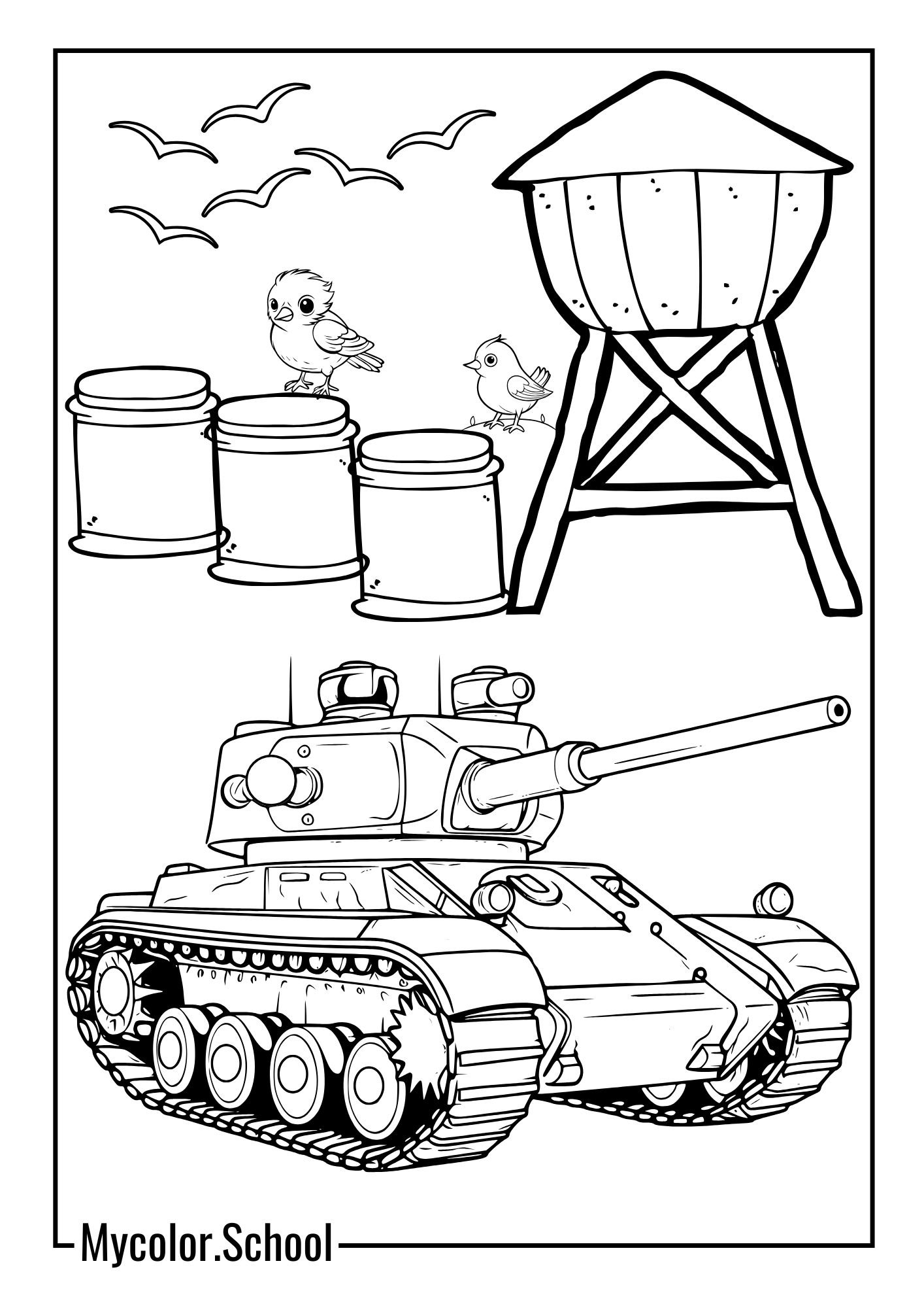 Tank Coloring Pages peaceful life