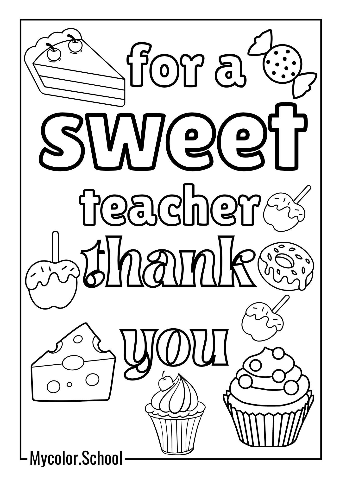 Teacher Appreciation Coloring Pages sweet appreciation