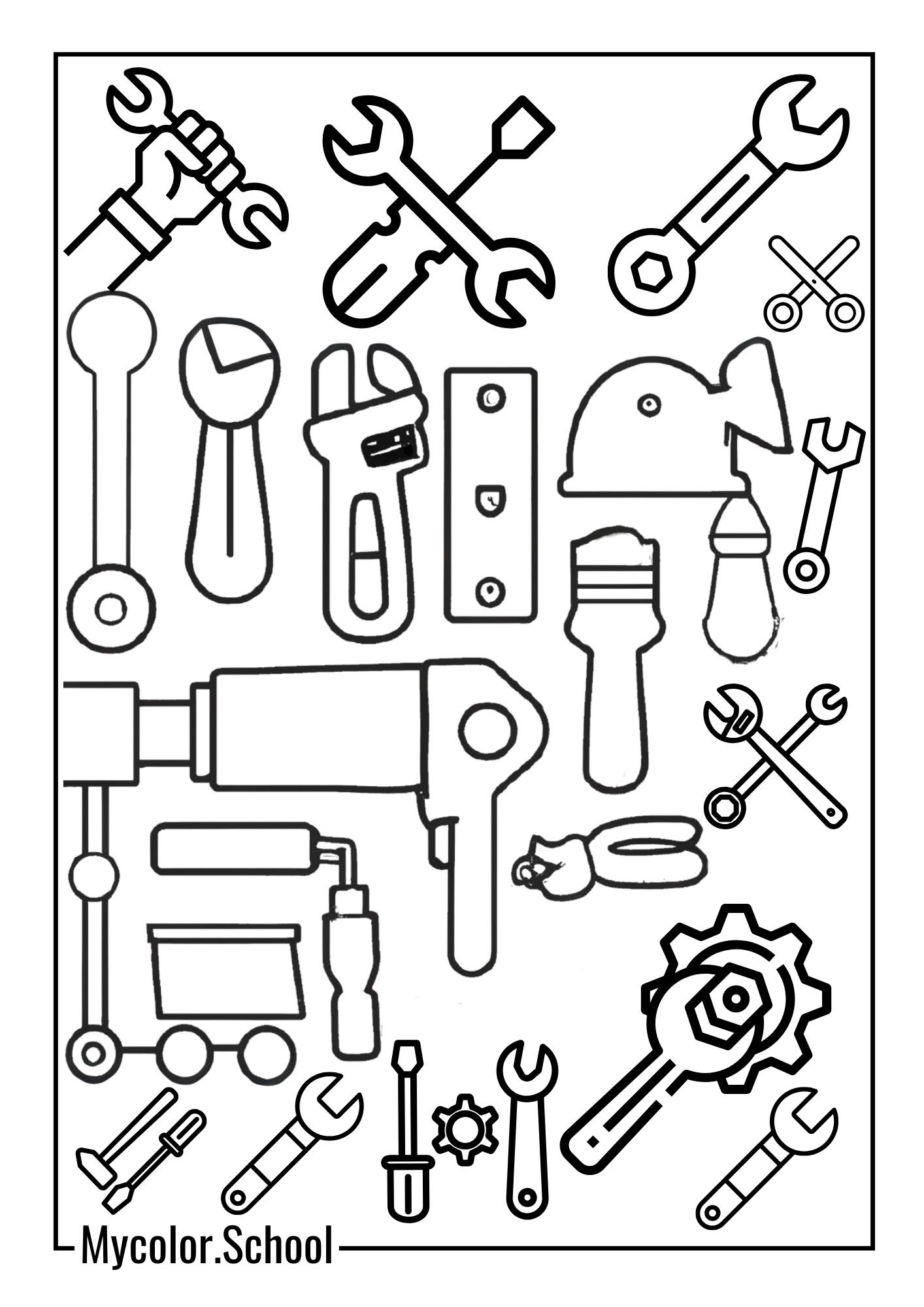 Tools Coloring Pages Hard