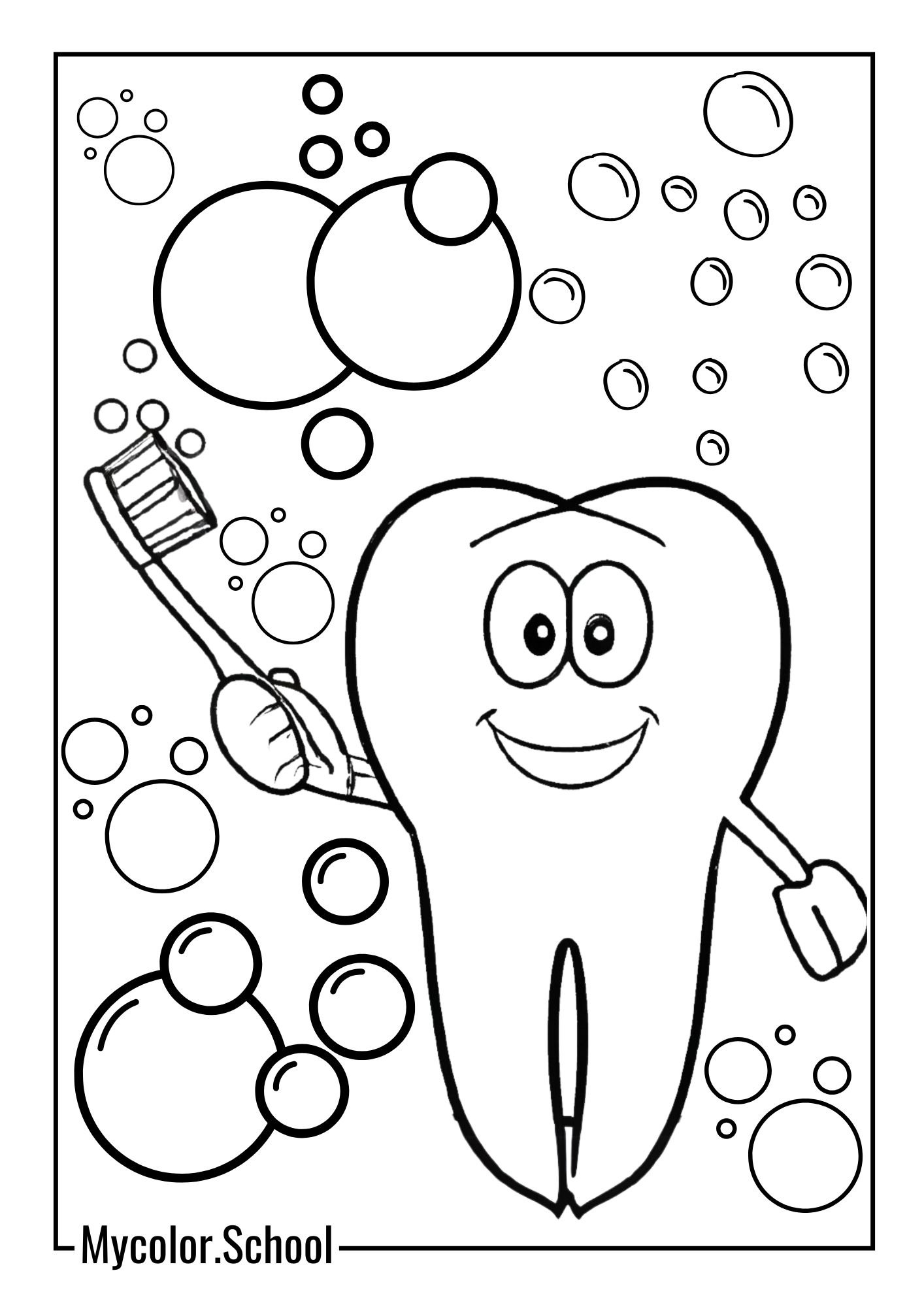 Tooth Coloring Pages clean one