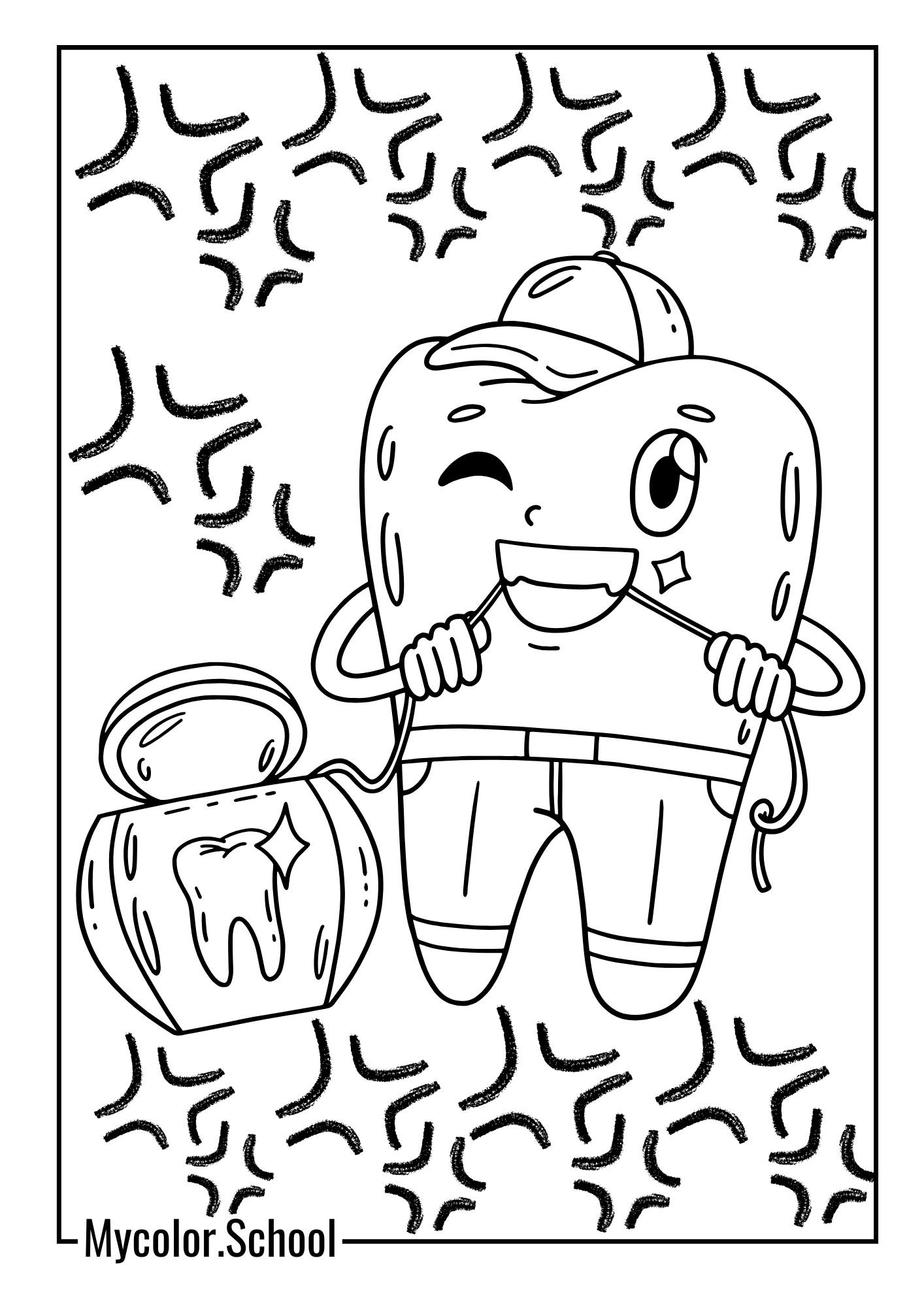 Tooth Coloring Pages striving one