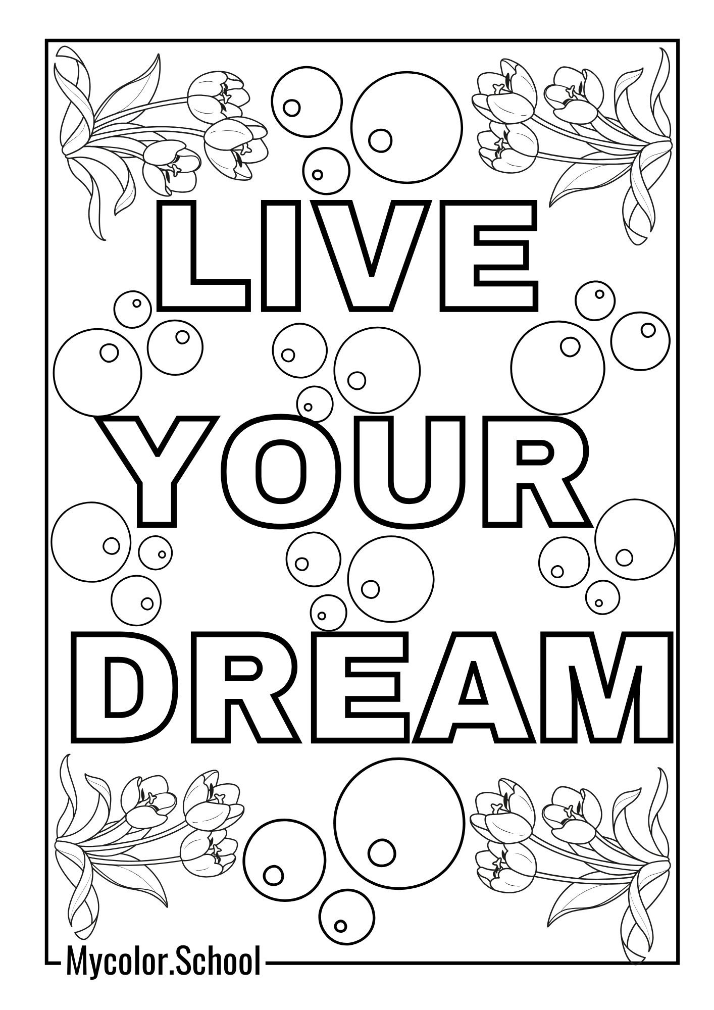 Word Coloring Pages motivational saying
