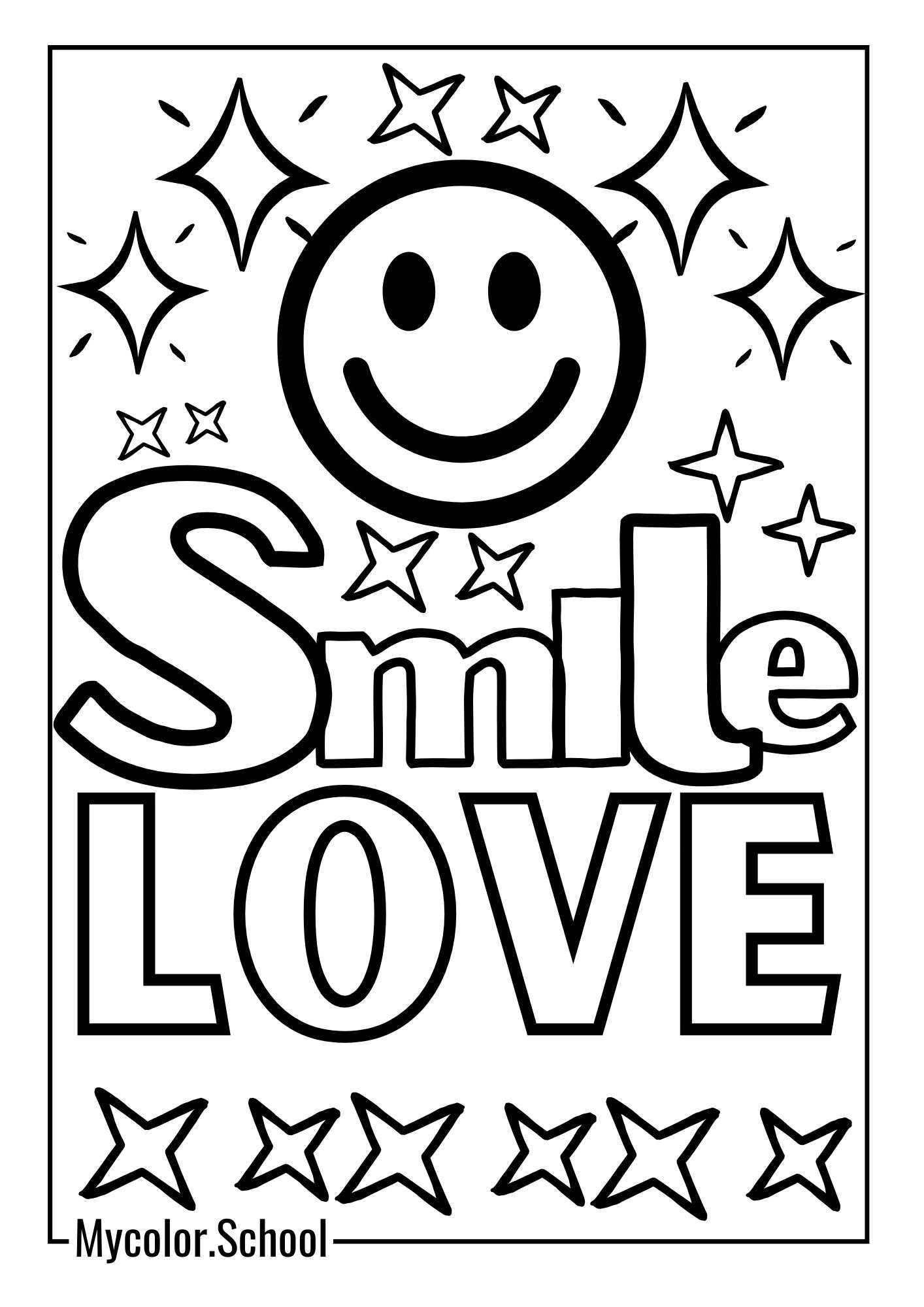 Word Coloring Pages Cute One