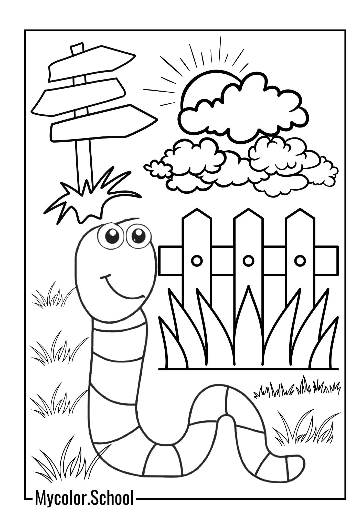 Worm Coloring Pages Crawl