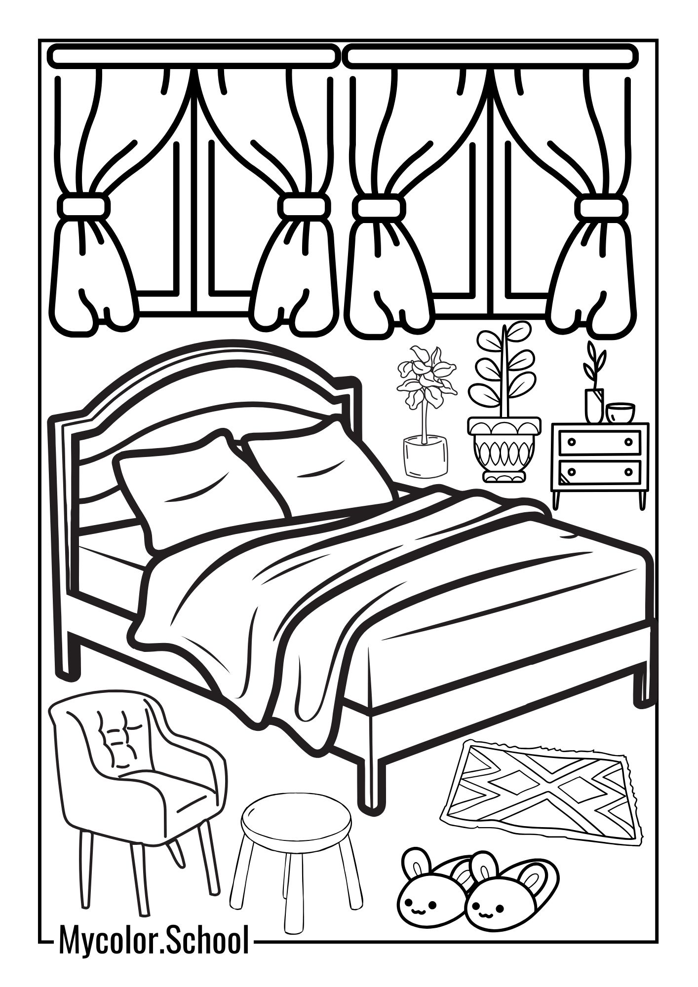 Beedroom Coloring Pages Room