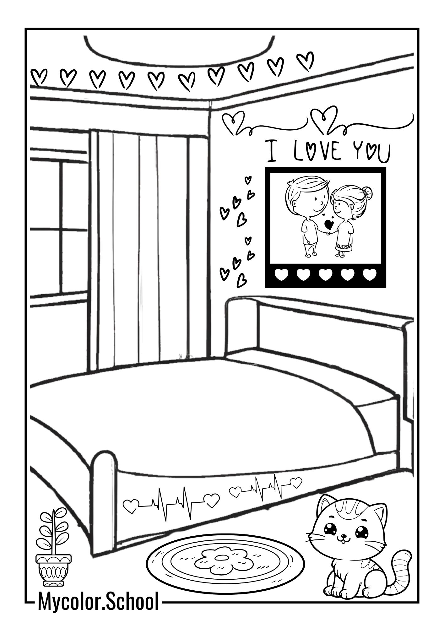 Beedroom Coloring Pages Comfortable