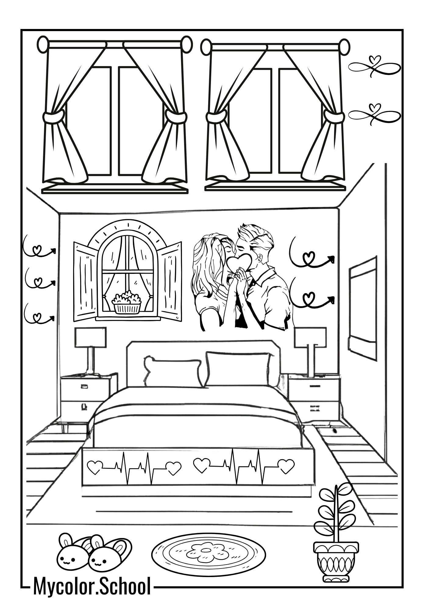 Beedroom Coloring Pages Sleep well