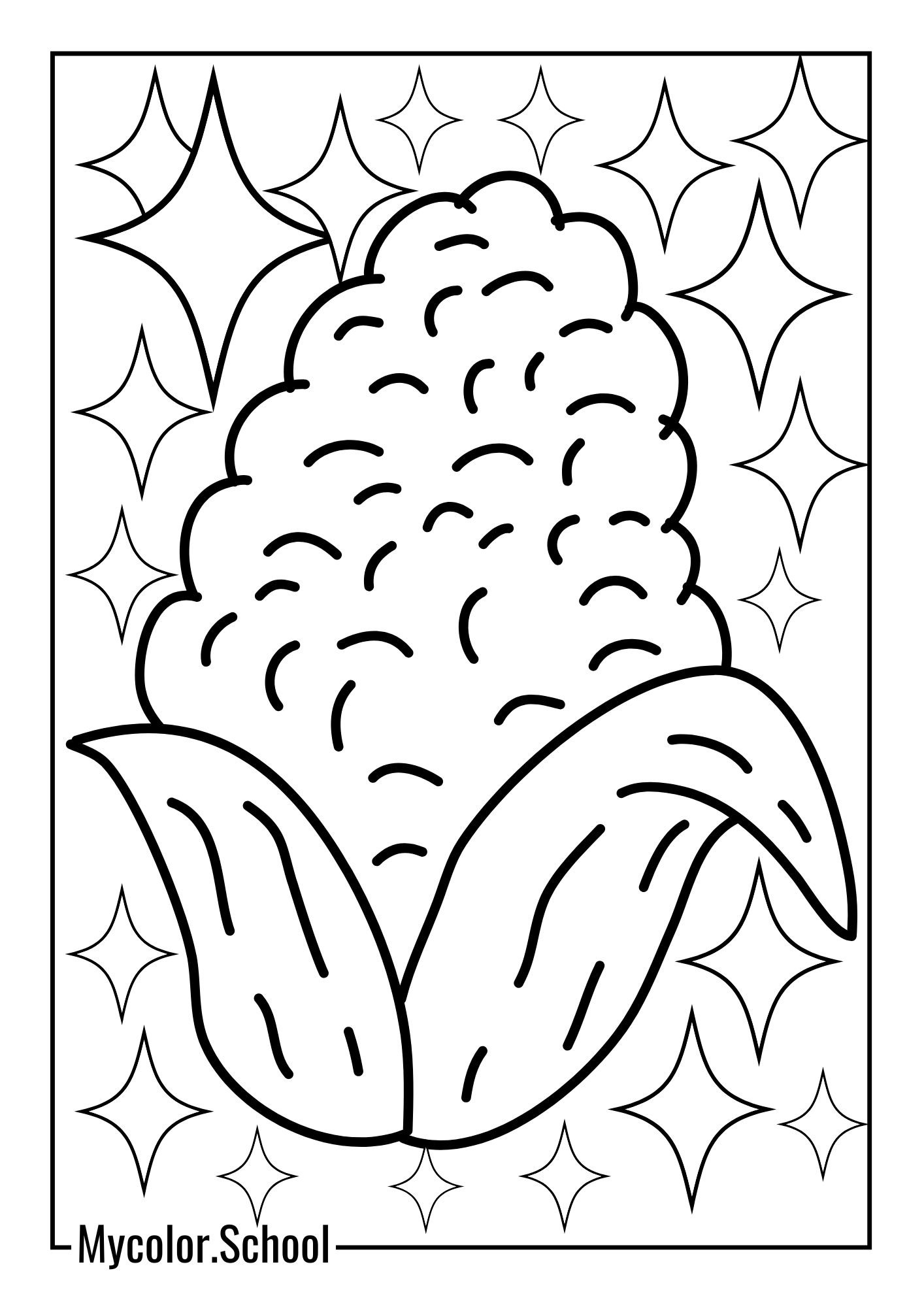 Corn Coloring Pages Cute Corn