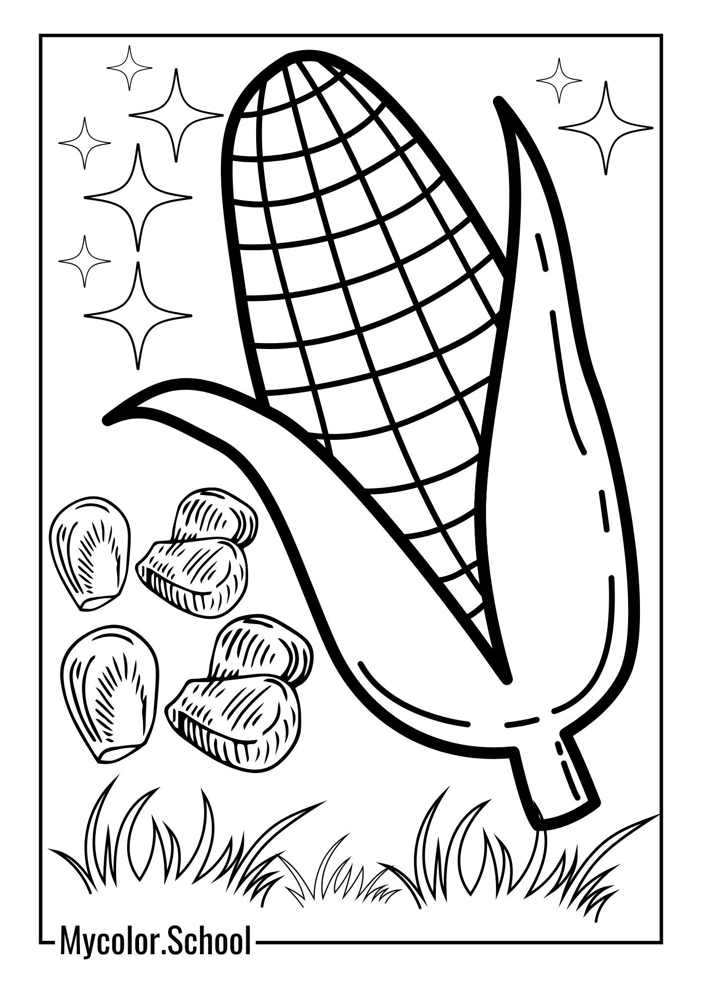 Corn Coloring Pages Tasty Corn