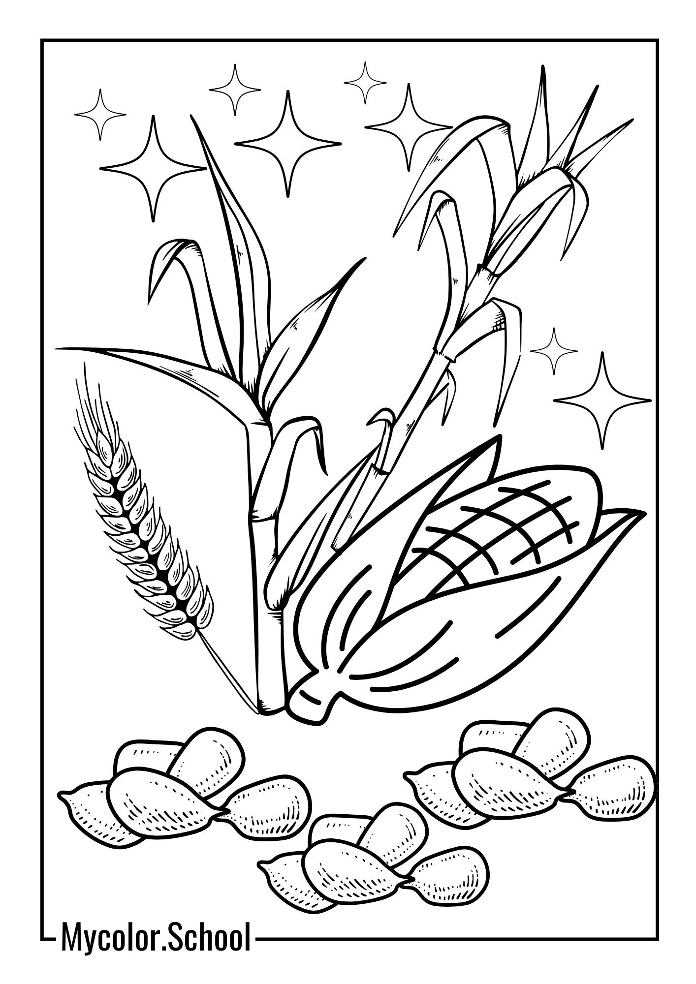 Corn Coloring Pages Nice Harvest