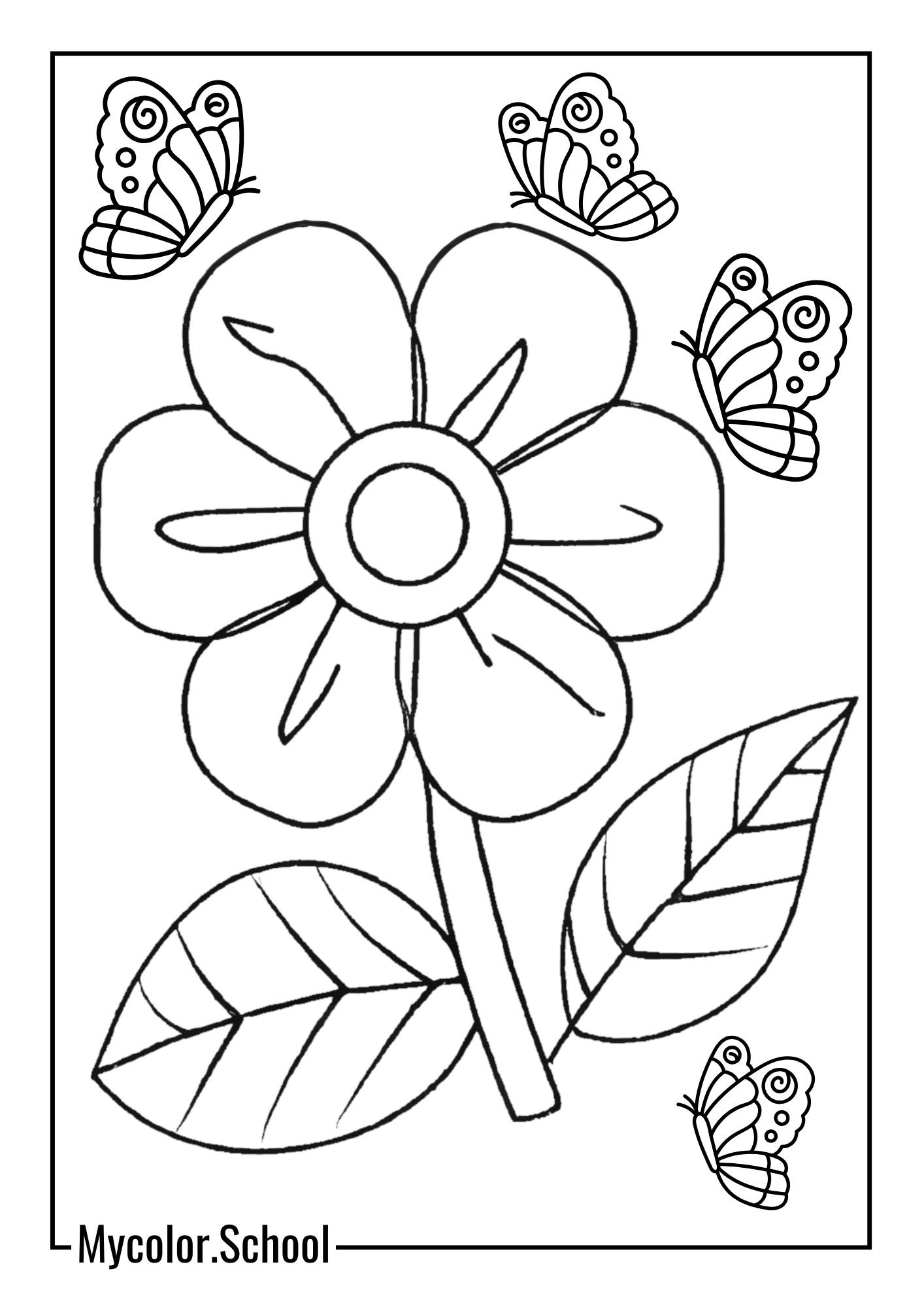 Easy Coloring Pages Flower