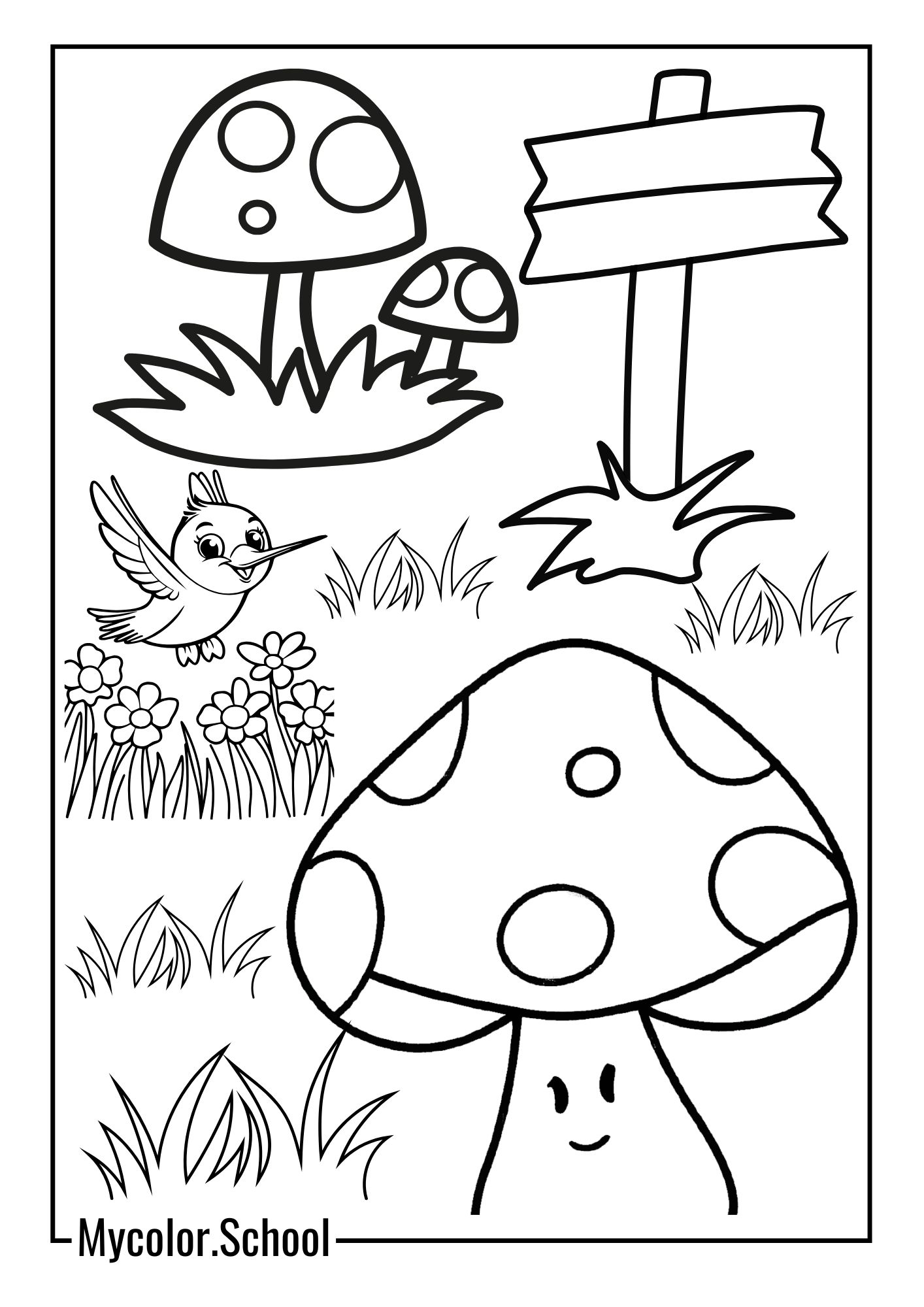 Easy Coloring Pages Mushroom