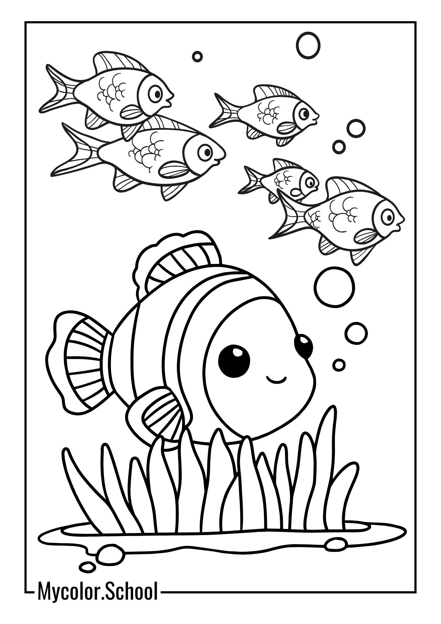 Easy Coloring Pages Fish