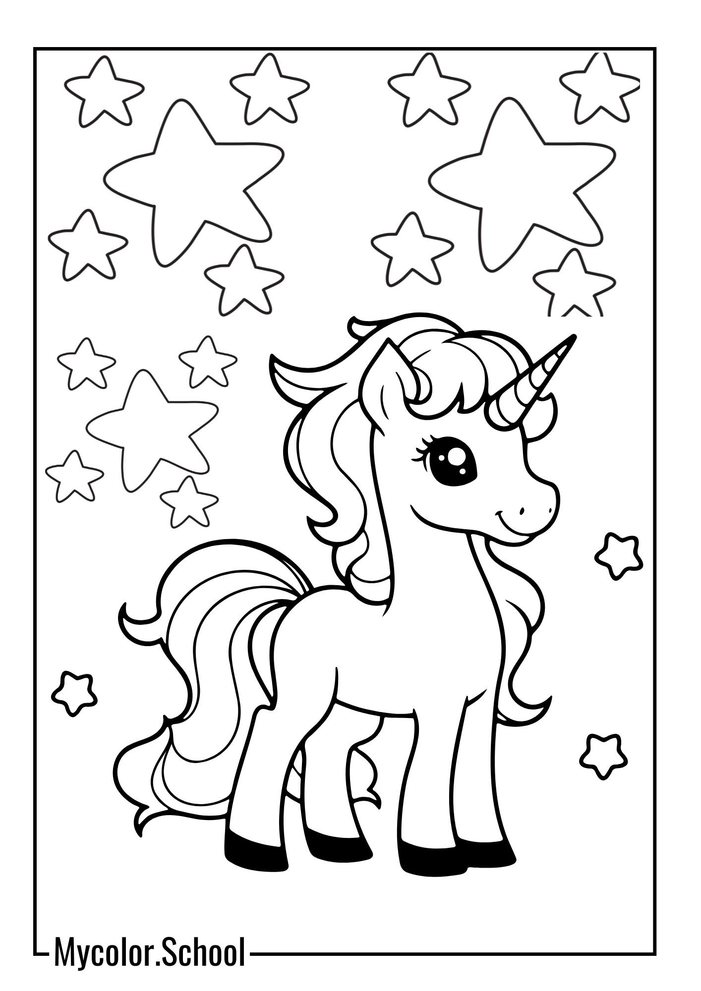 Easy Coloring Pages Unicorn