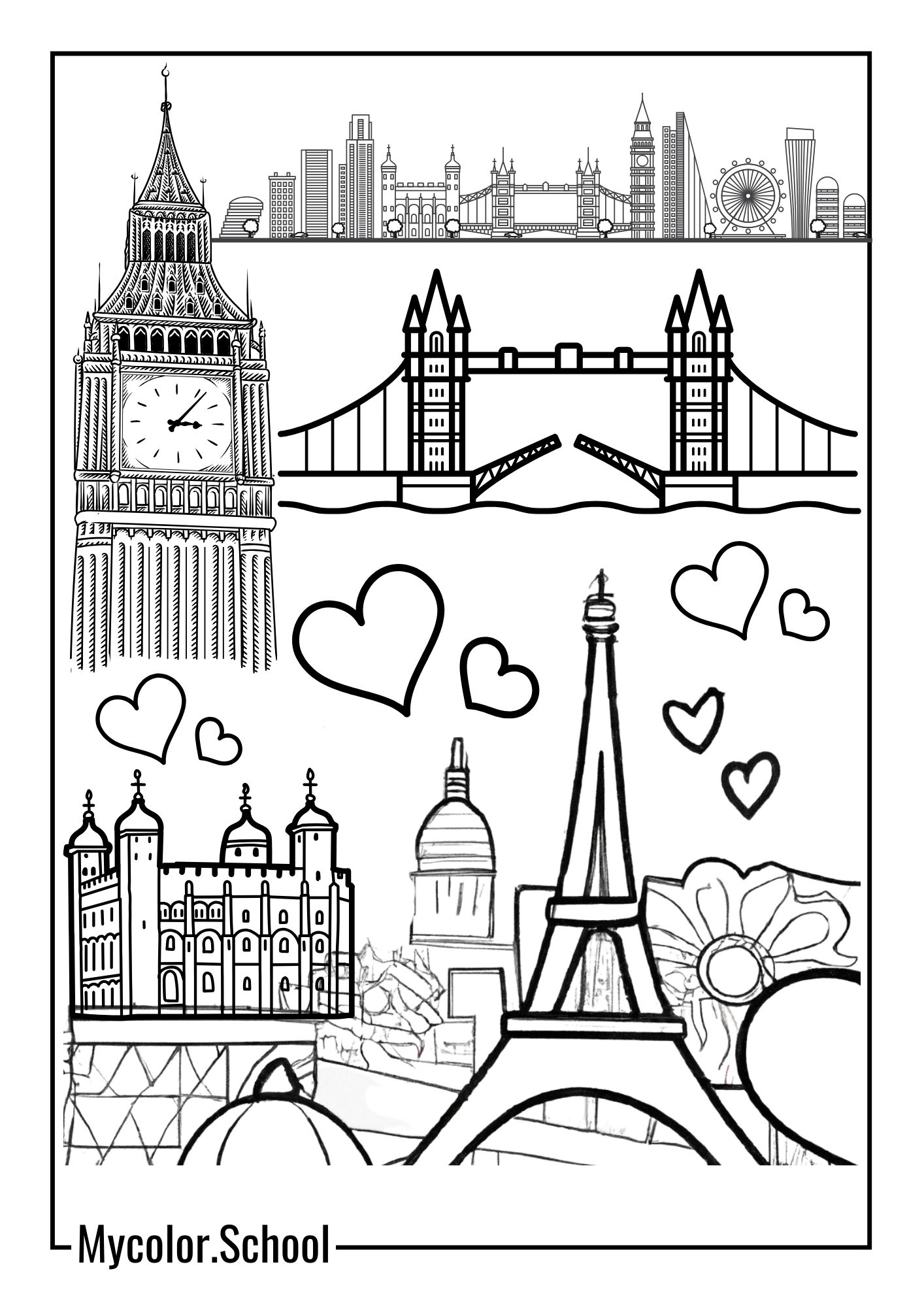 France Coloring Pages Buildings