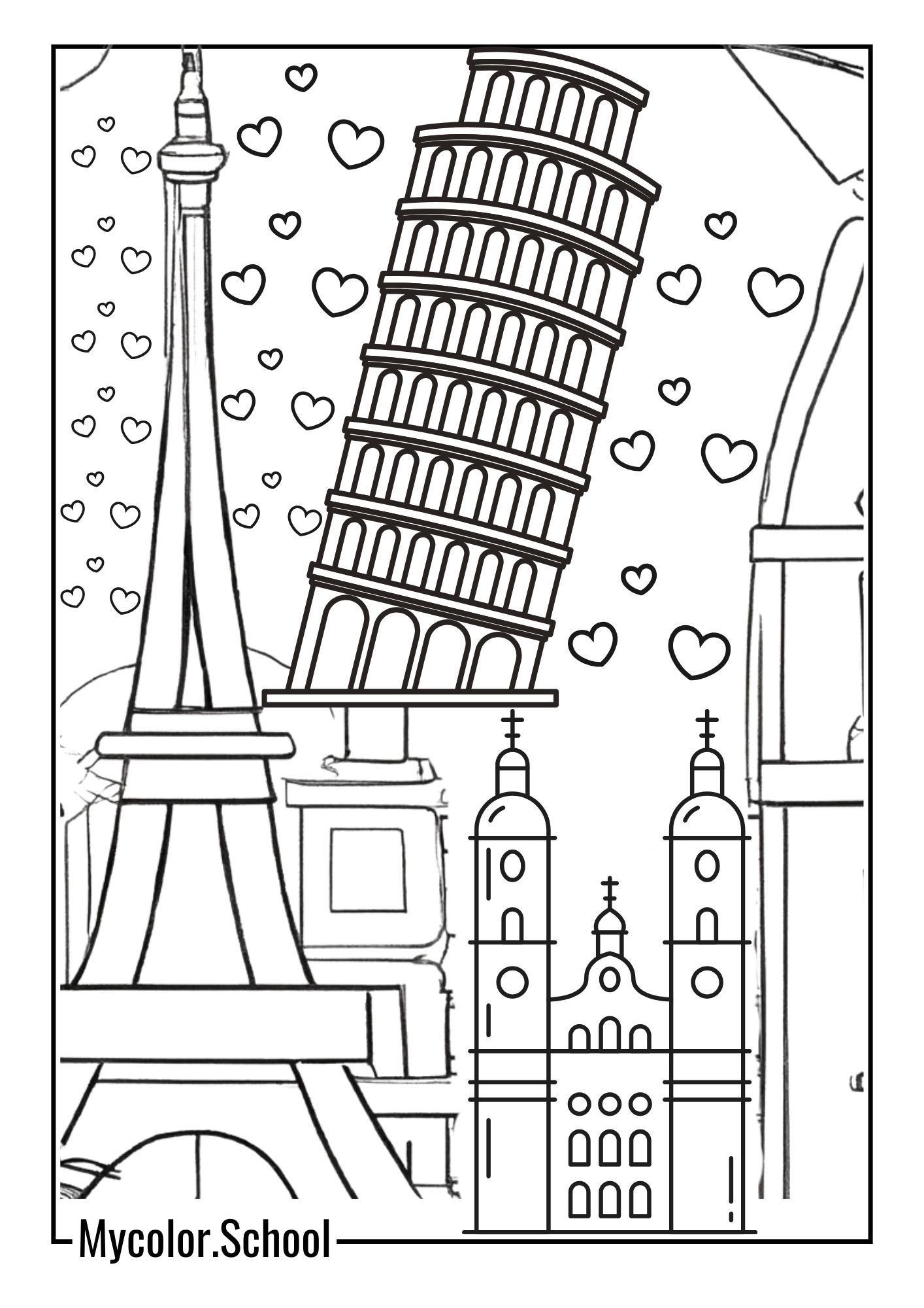 France Coloring Pages Tower