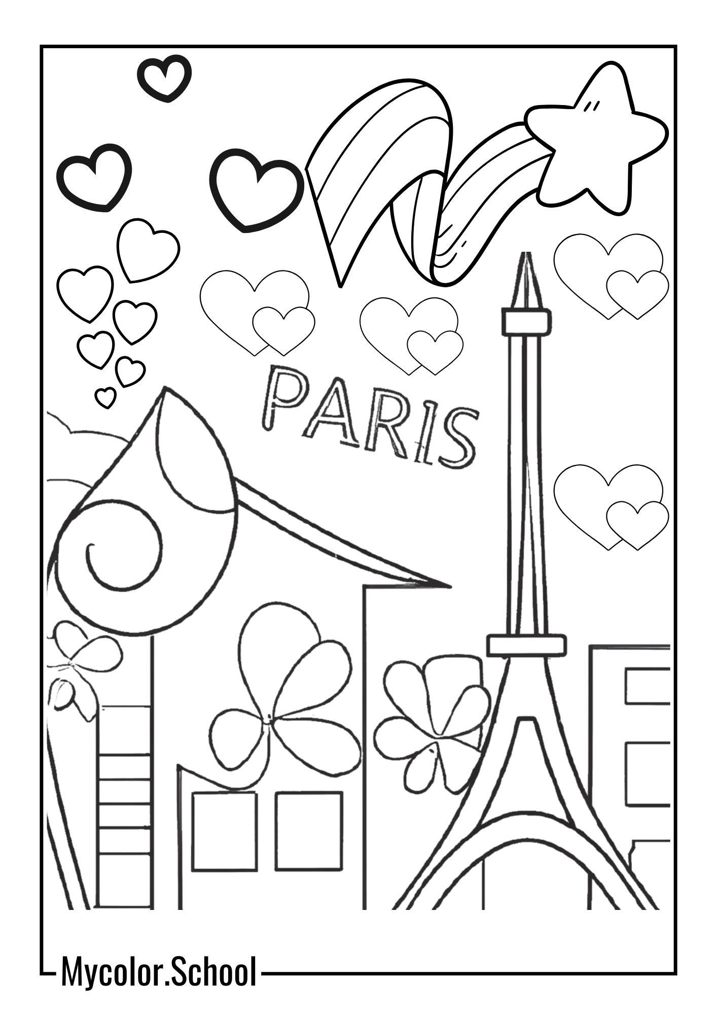 France Coloring Pages Love