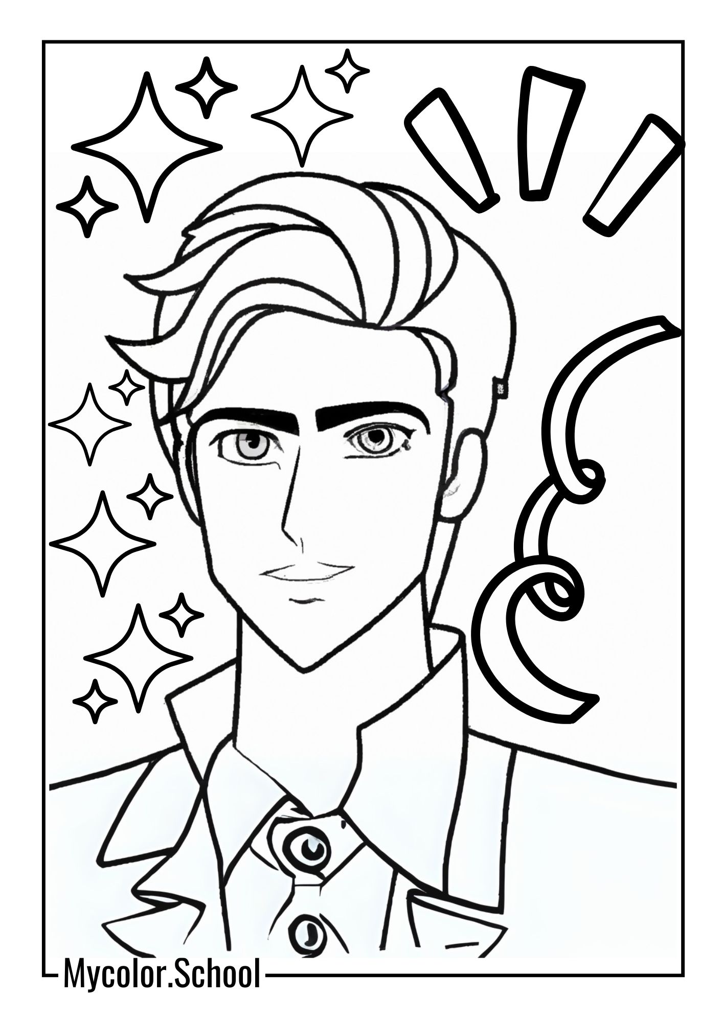 Human Coloring Pages Handsome person