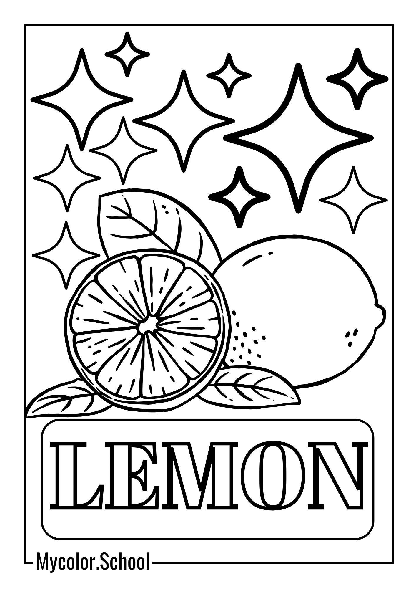 Lemon Coloring Pages Delicious Lemon