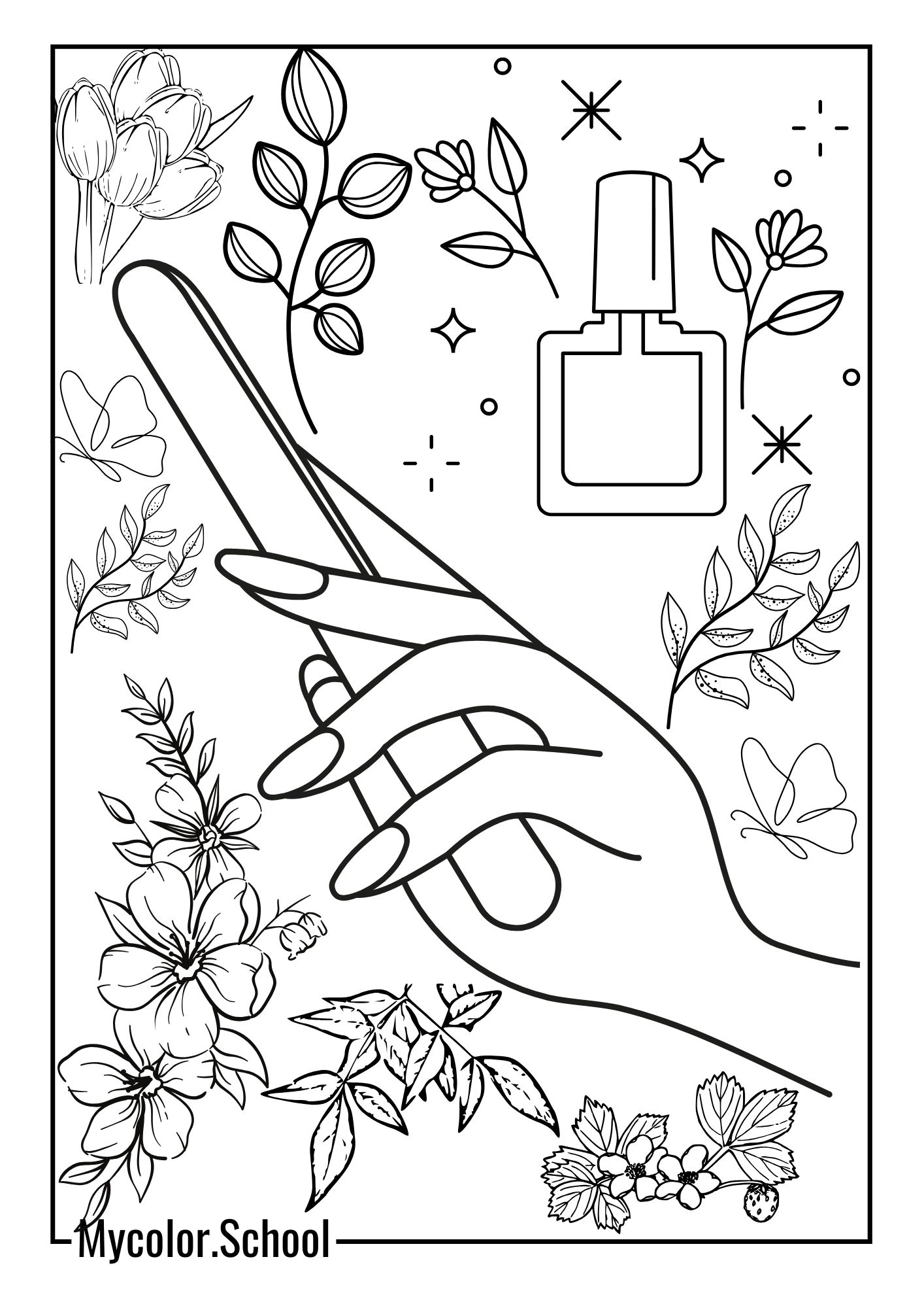 Nail Coloring Pages Beautiful