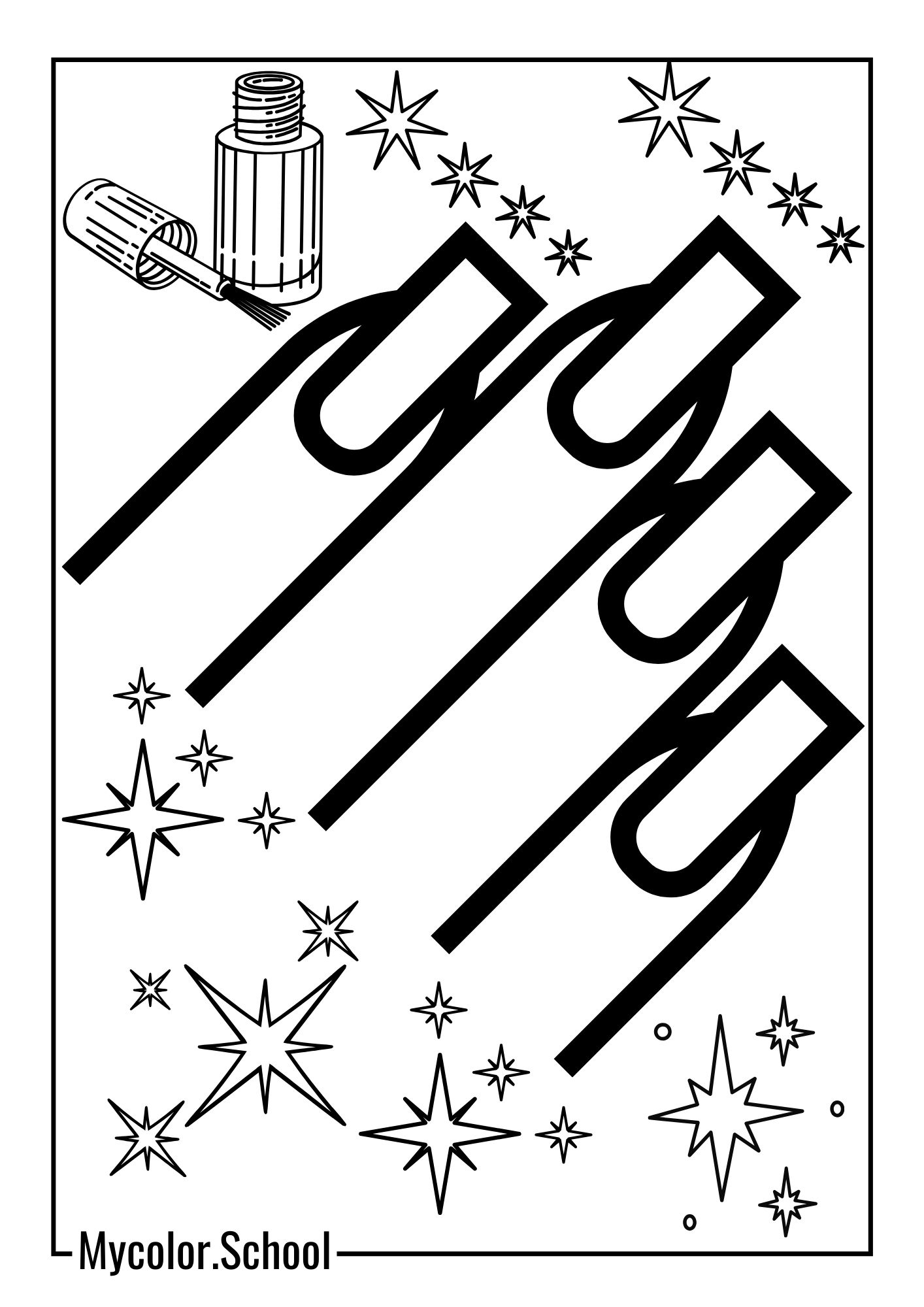 Nail Coloring Pages Design