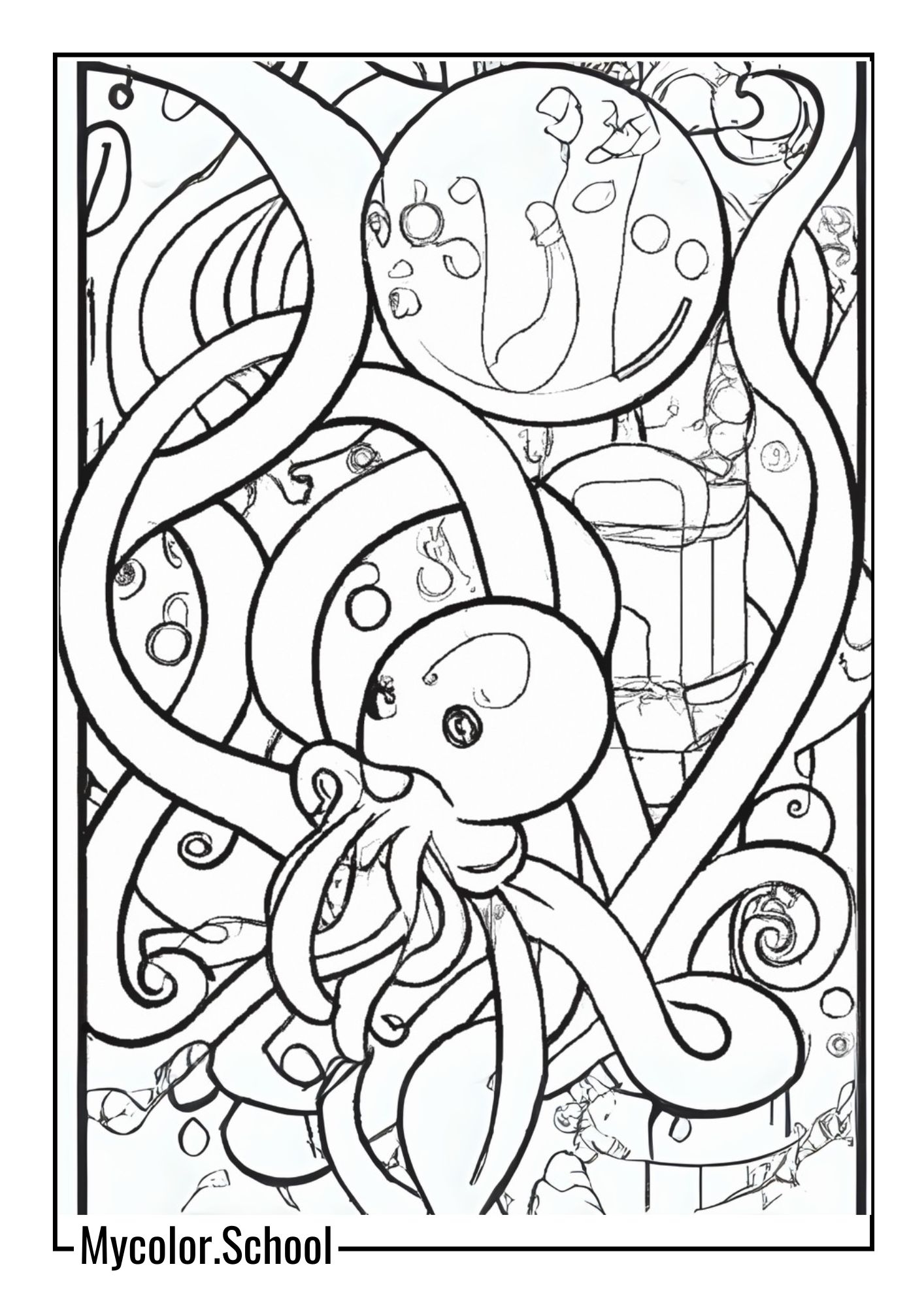 Psychedelic Coloring Pages Octopus