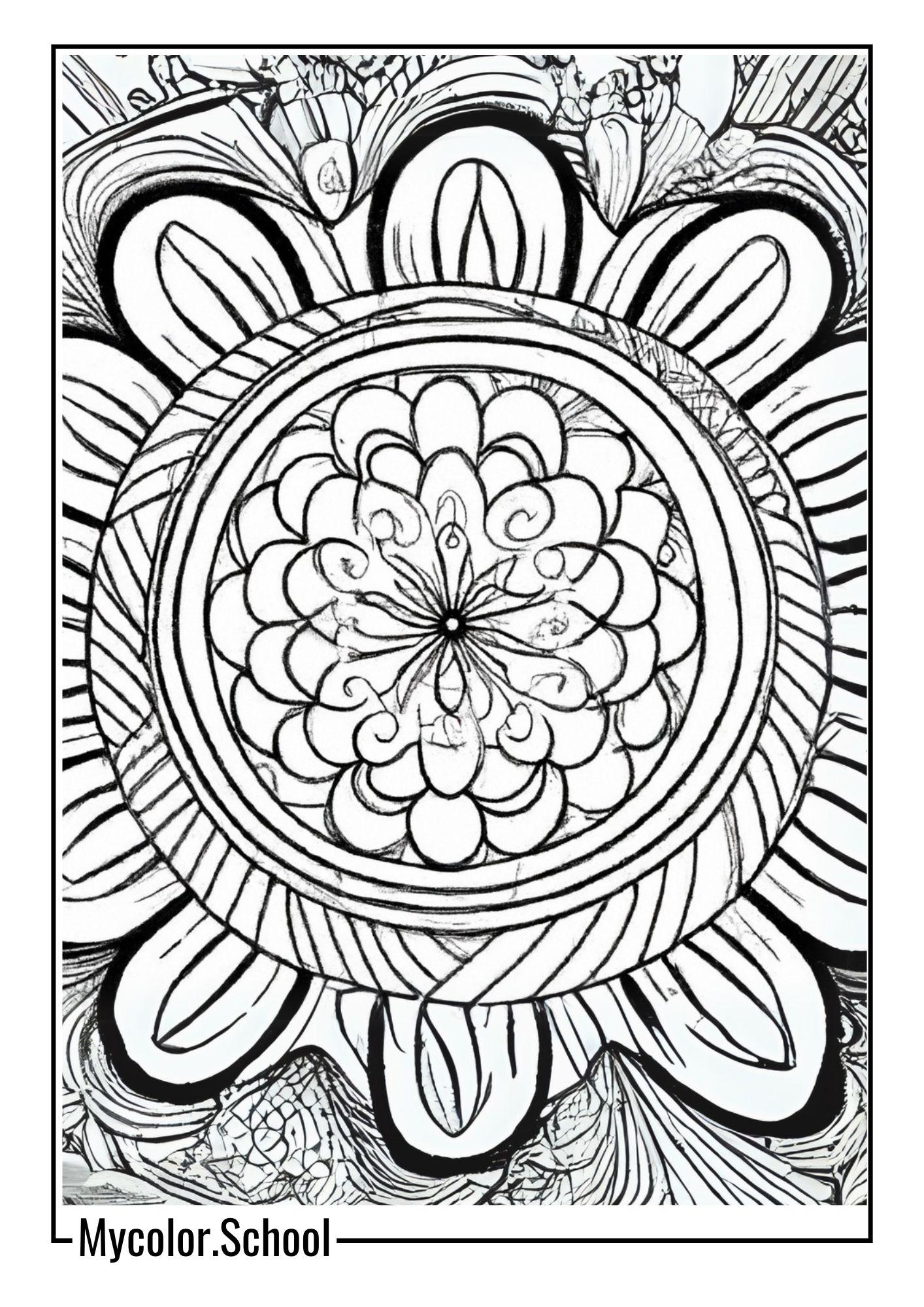Psychedelic Coloring Pages Flower