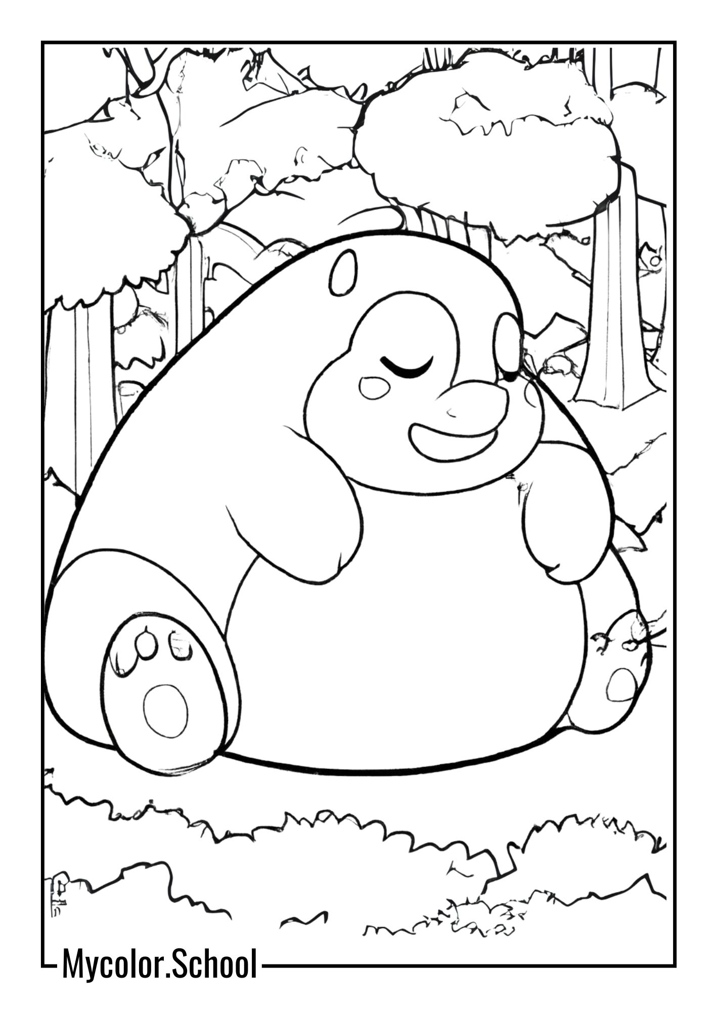 Snorlax Coloring Pages Cute