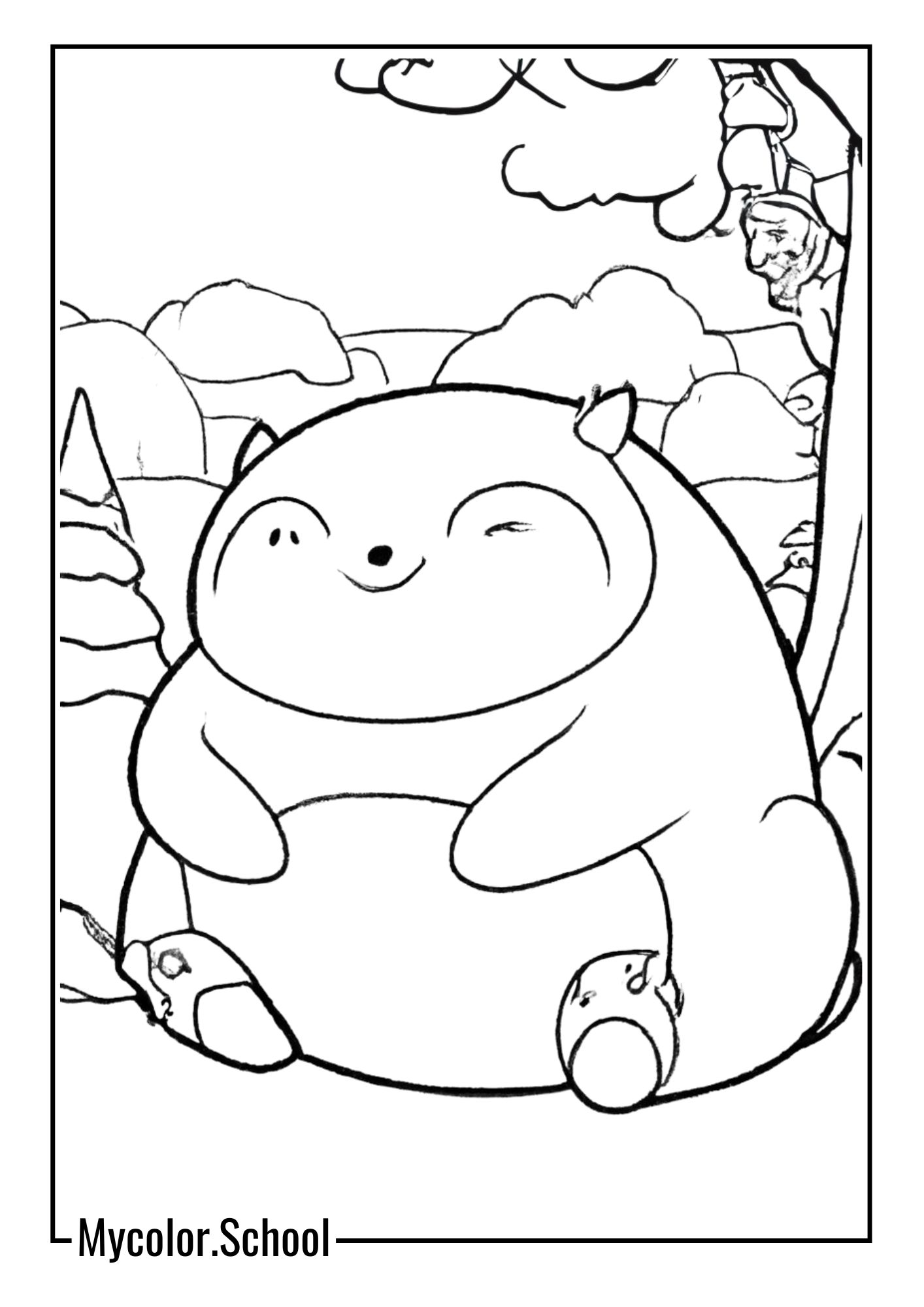 Snorlax Coloring Pages Happy