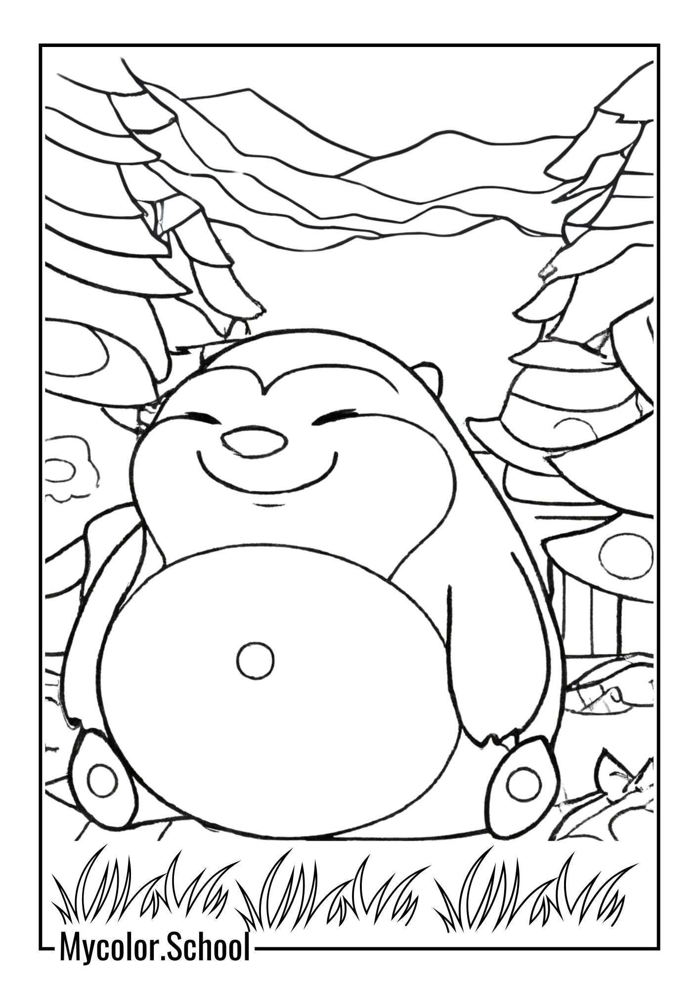 Snorlax Coloring Pages lovely