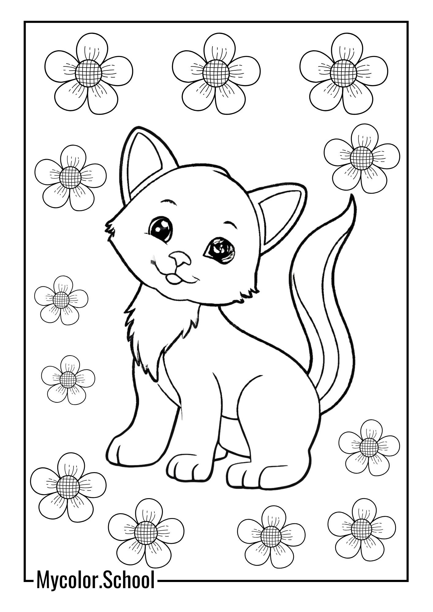 Kitten Coloring Pages Love
