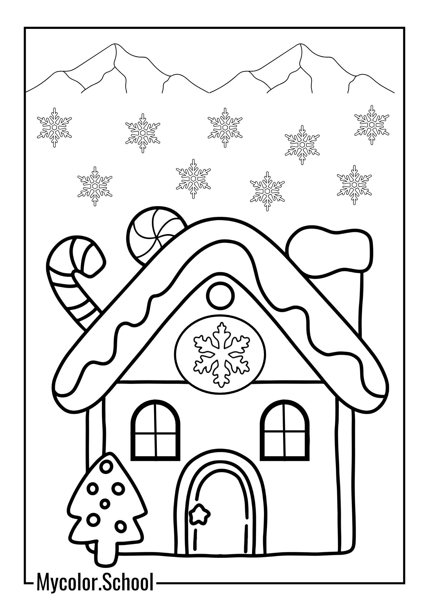 Winter Coloring Pages Winter House