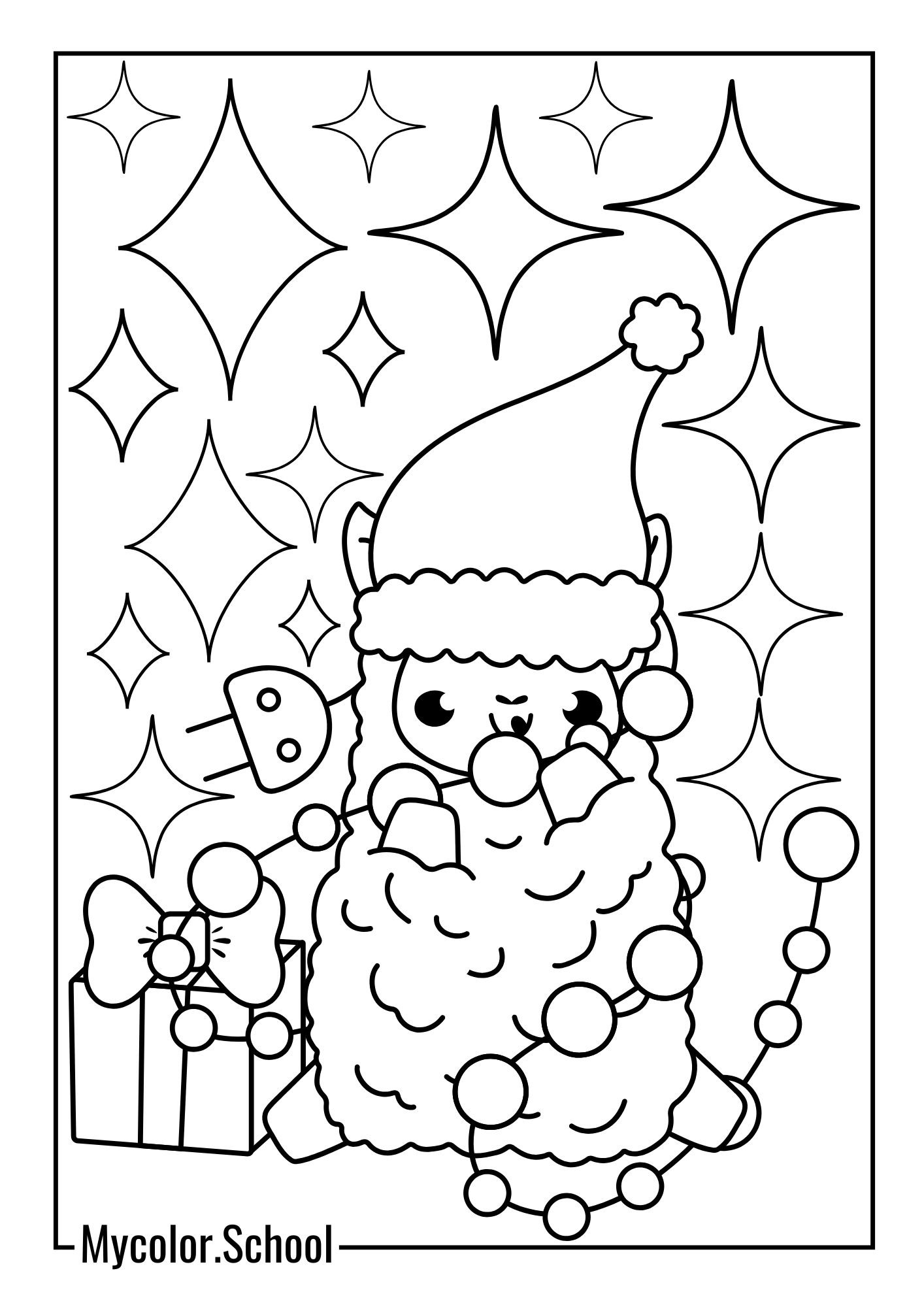 Winter Coloring Pages Santa